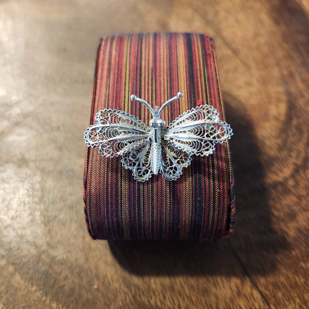 antique silver butterfly brooch
